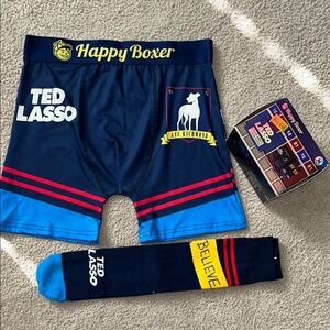 Ted Lasso Warner Bros Blue and Yellow Boxer Briefs and Socks Set
